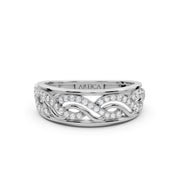 Silver Braided Spark Ring